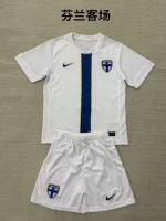 2025 Finland Away Football Shirt Kids Size 1:1 Thai Quality