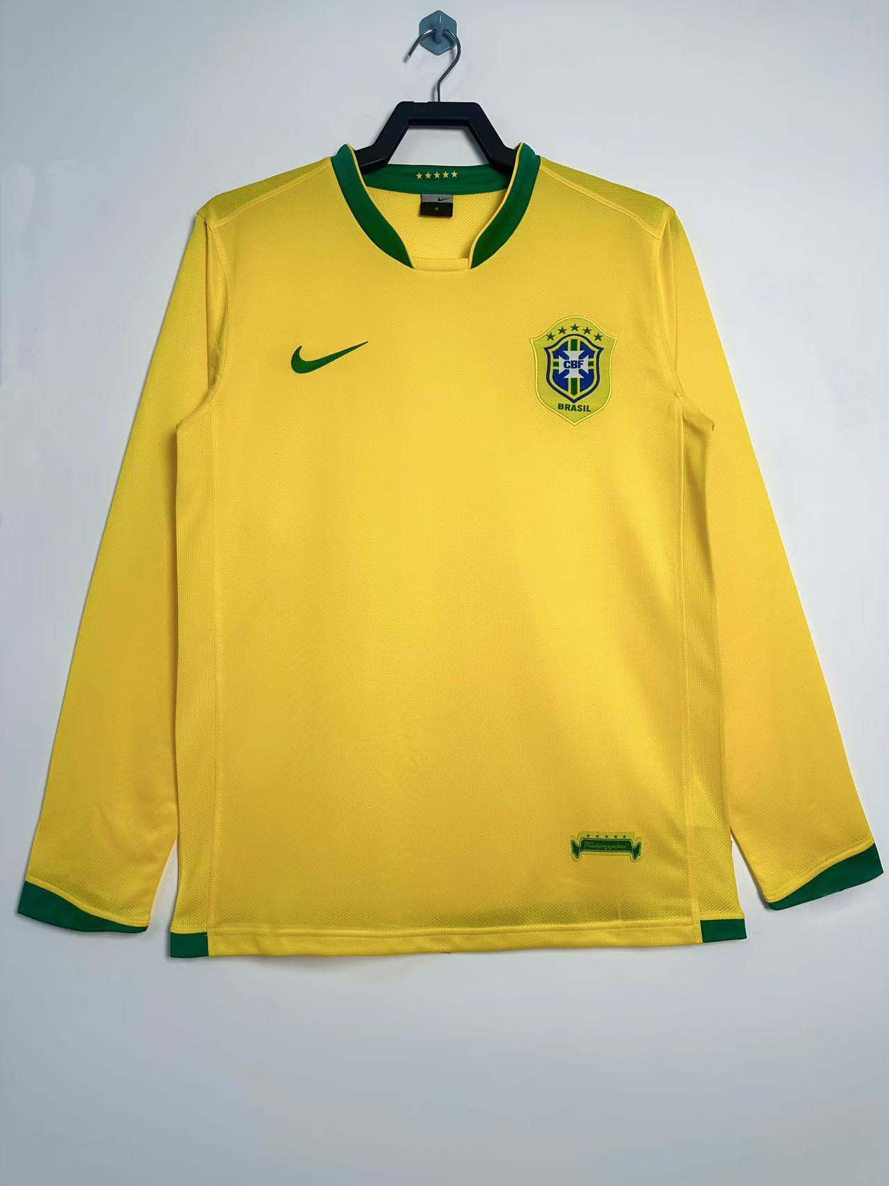 2006 Retro Long Sleeve Brazil Home Football Shirt 1:1 Thai Quality