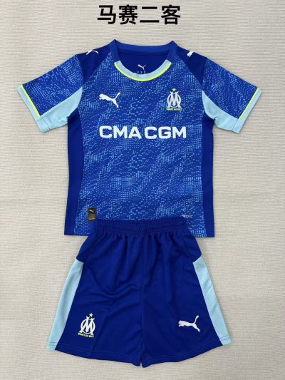 2025/2026 Marseille Third Football Shirt Kids Size 1:1 Thai Quality