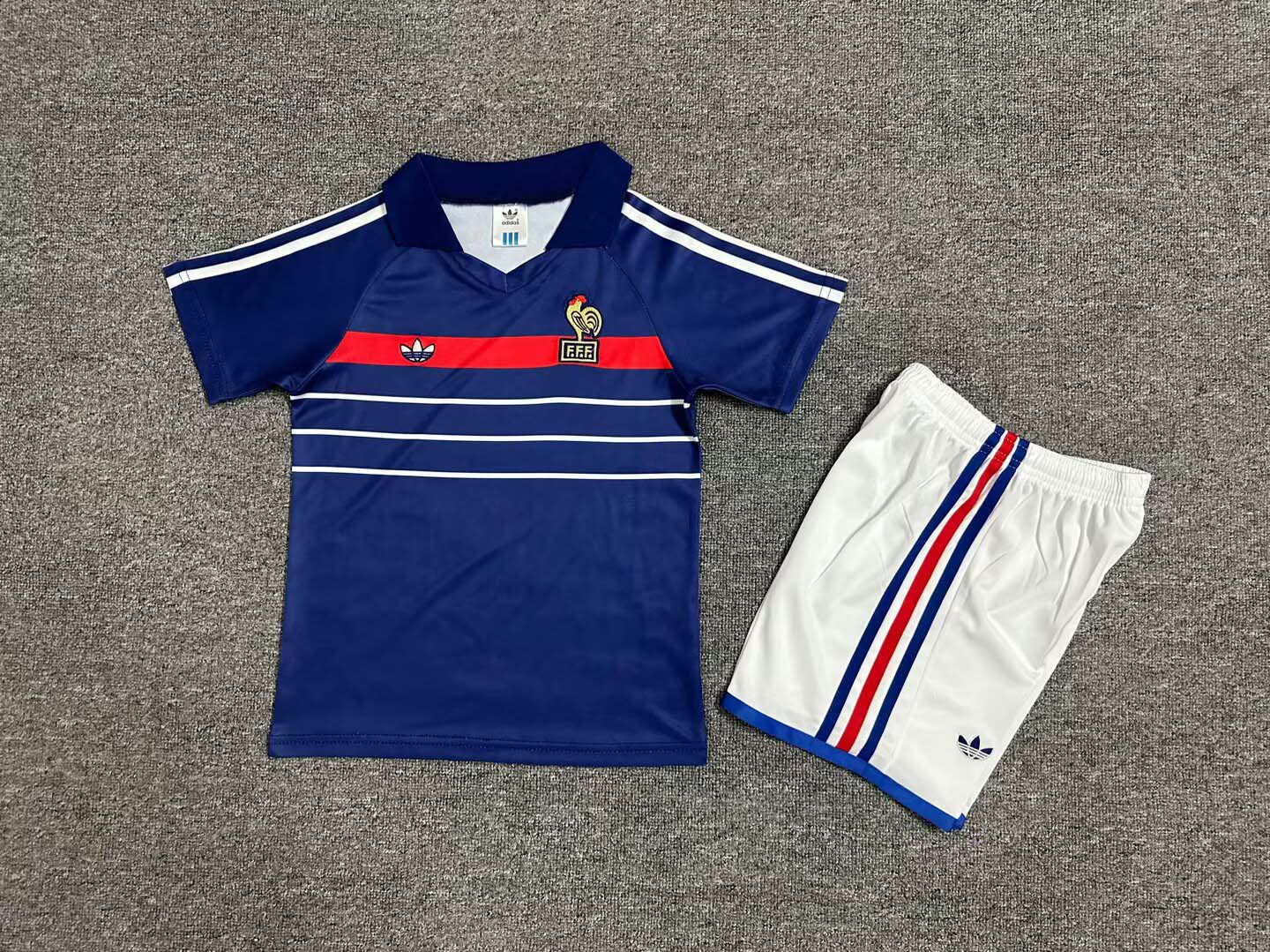 1982/1984 Retro France Home Football Shirt Kids Size 1:1 Thai Quality