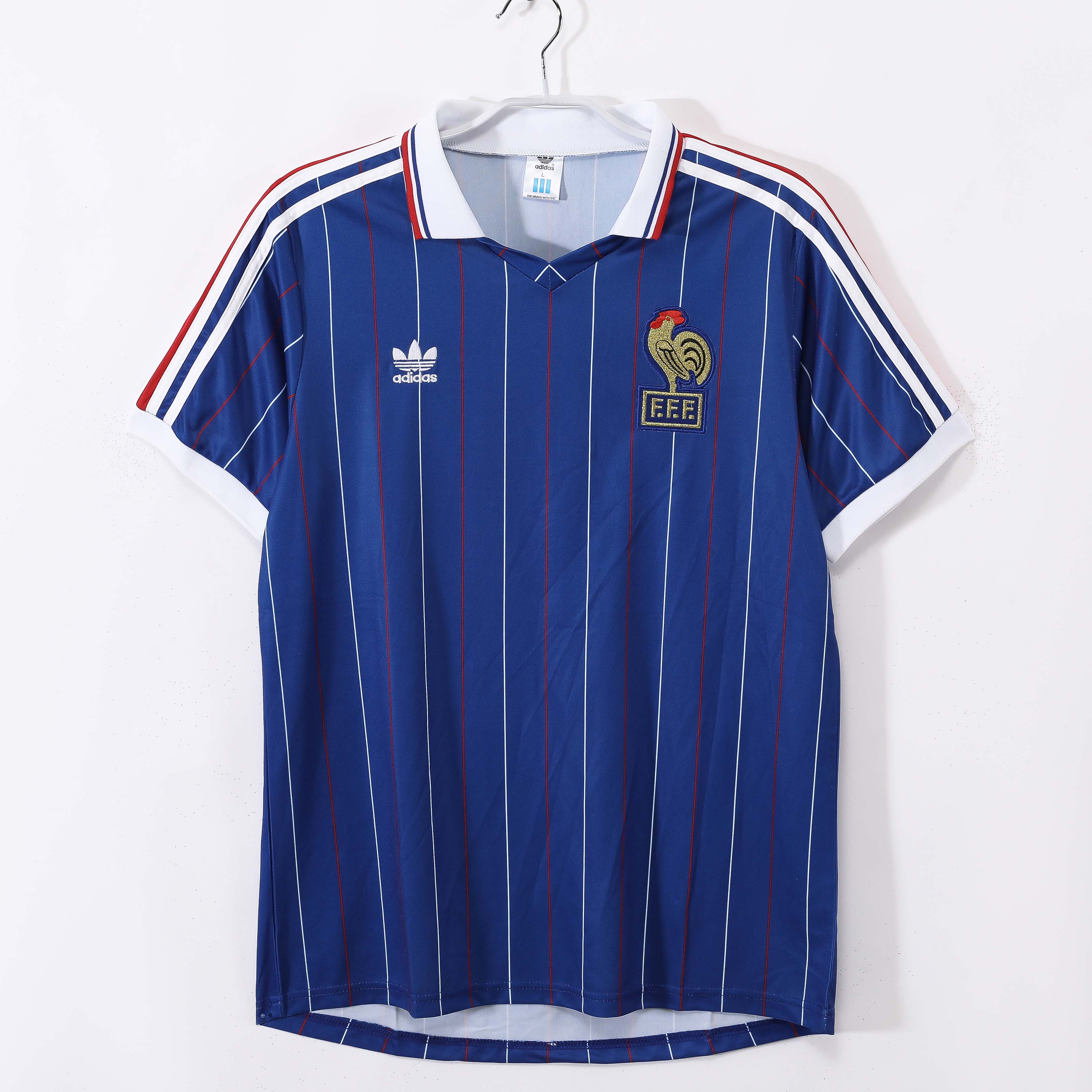 1982 Retro France Home Football Shirt 1:1 Thai Quality