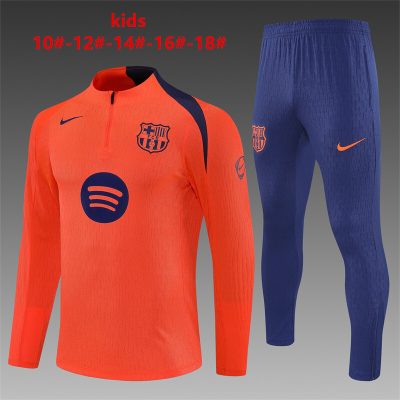 2025/2026 Barcelona Half-Pull Training Suit Football Shirt Kids Size