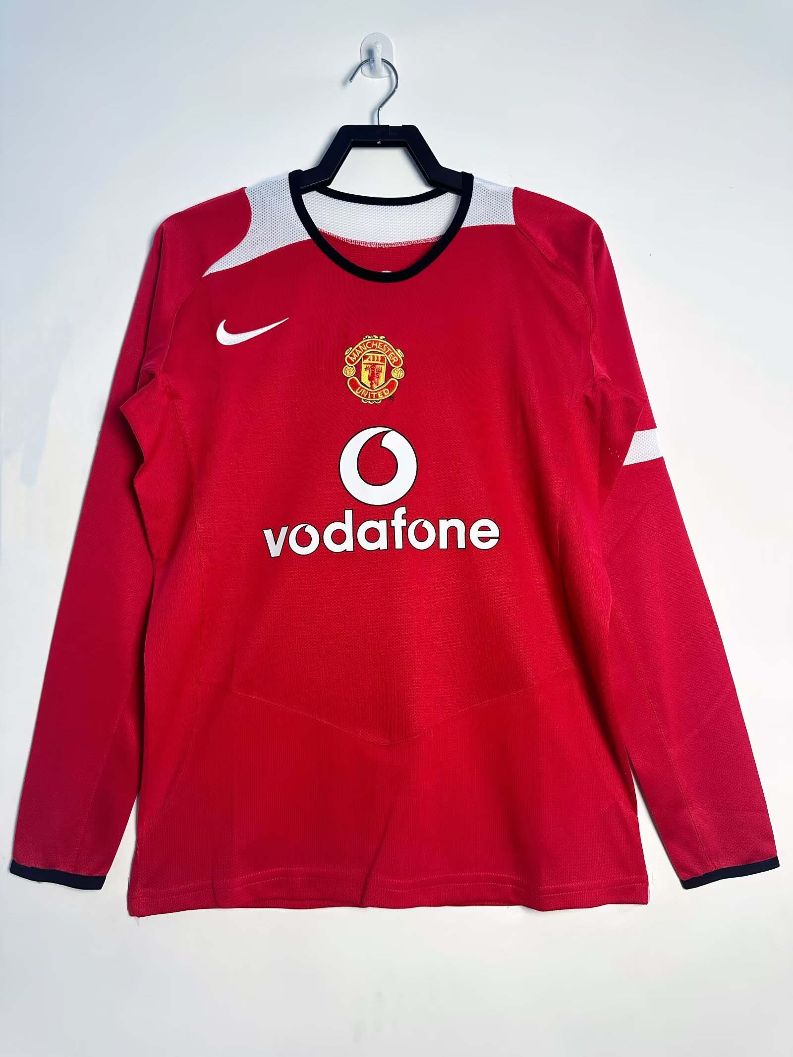 2005/2006 Retro Long Sleeve Manchester United Home Football Shirt 1:1 Thai Quality