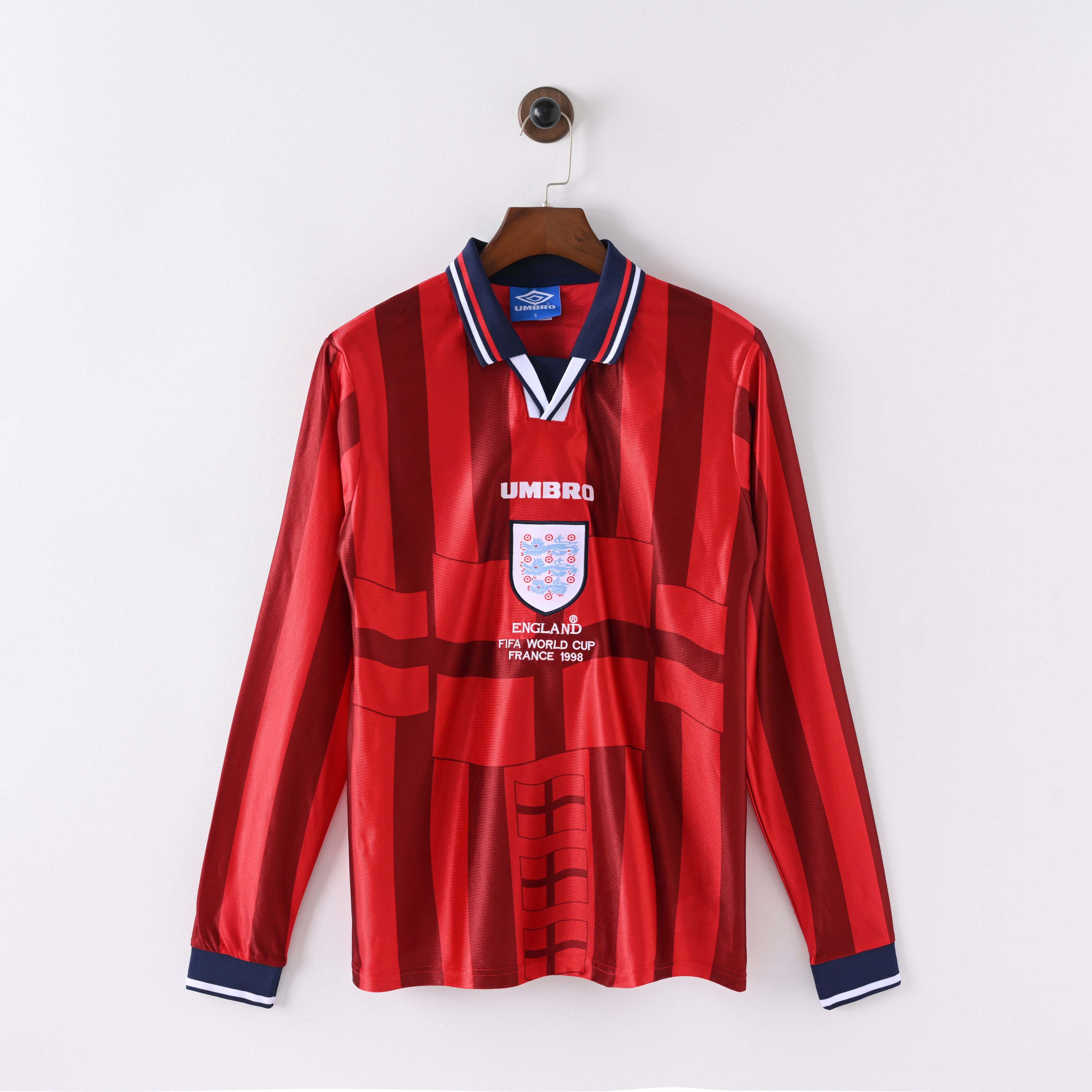 1998 Retro Long Sleeve England Away Football Shirt 1:1 Thai Quality