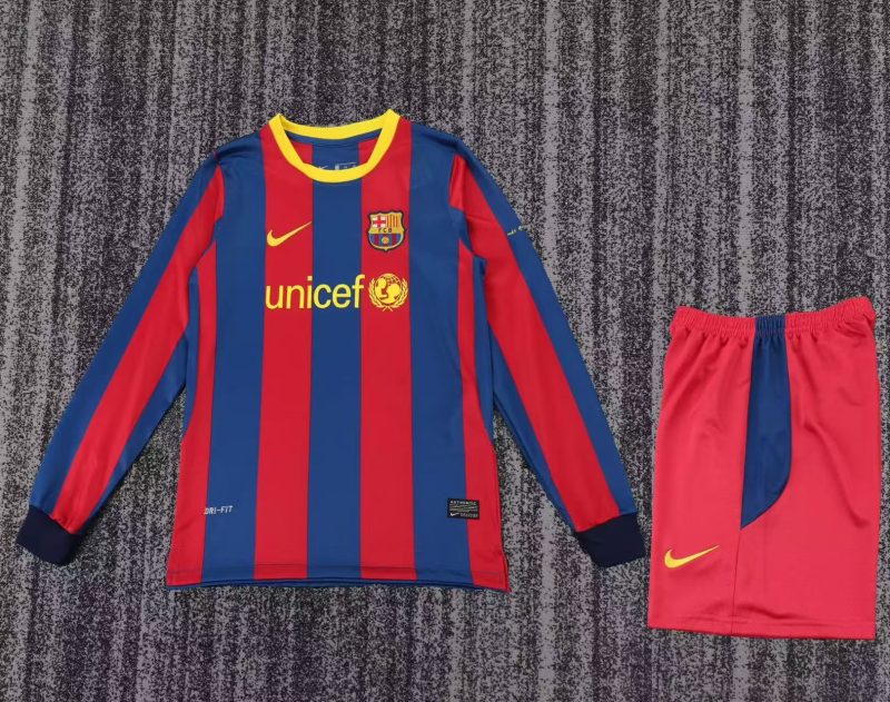 9b062c9346700c3337b07e27bd455606 2010/11 Barcelona Home Long sleeves Football Shirt Kids Size 1:1 Thai Quality