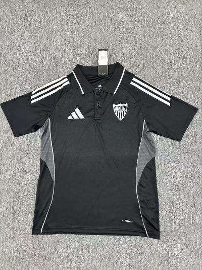 2025/2026 Sevilla Black Polo Football Shirt 1:1 Thai Quality