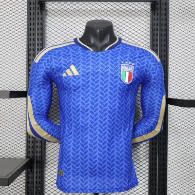 2026 Long Sleeve Player Version Italy Home World Cup Football Shirt 1:1 Thai Quality