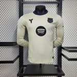 2025/2026 Long Sleeve Player Version Barcelona Away Football Shirt 1:1 Thai Quality