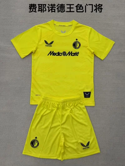 2025/2026 Feyenoord Goalkeeper Football Shirt Kids Size 1:1 Thai Quality