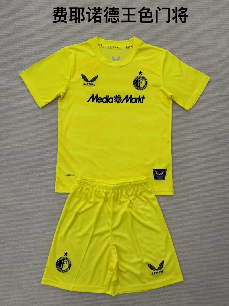 a7fade621bf2b216c5728e3b9aaa451e 2025/2026 Feyenoord Goalkeeper Football Shirt Kids Size 1:1 Thai Quality