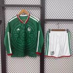 2026 Mexico Home Long sleeves Football Shirt Kids Size 1:1 Thai Quality