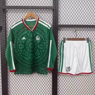 2026 Mexico Home Long sleeves Football Shirt Kids Size 1:1 Thai Quality