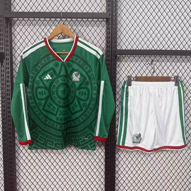 a8aea0602ce5c0c4549d484c6c23af38 2026 Mexico Home Long sleeves Football Shirt Kids Size 1:1 Thai Quality