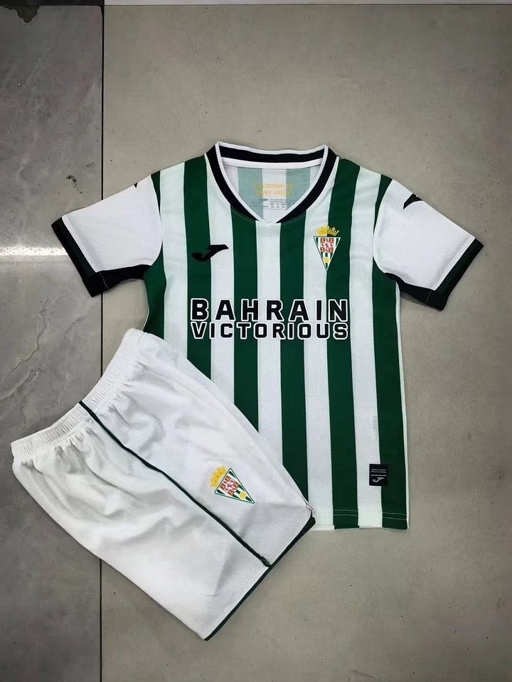 b02d8160bb95c61b144466c46a4ac87e 2025/2026 Cordoba CF Home Football Shirt Kids Size 1:1 Thai Quality