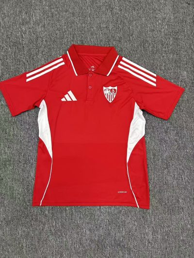 2025/2026 Sevilla Red Polo Football Shirt 1:1 Thai Quality