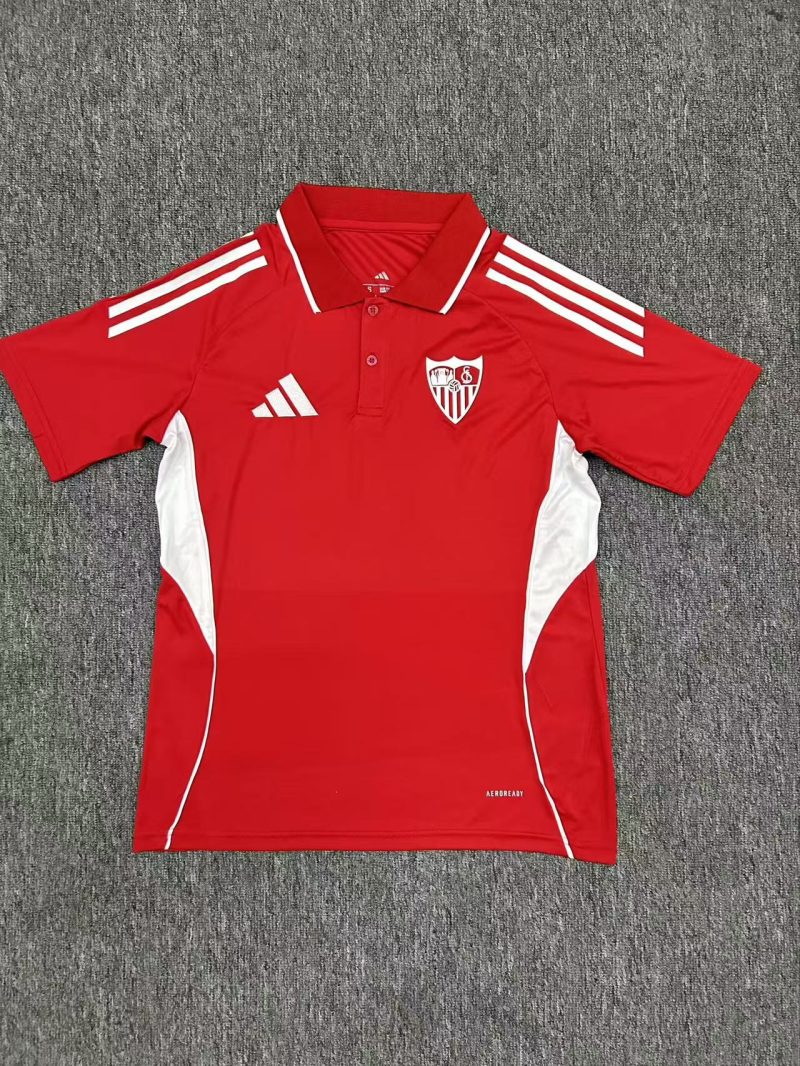 b287f01a9b43a79c3da61434fe83c79c 2025/2026 Sevilla Red Polo Football Shirt 1:1 Thai Quality