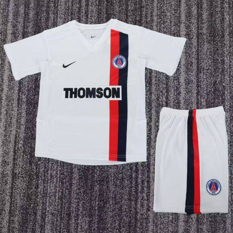 b6981c29ad189507286b4074a60f4bac 2002/03 Paris Saint-Germain Away Football Shirt Kids Size 1:1 Thai Quality