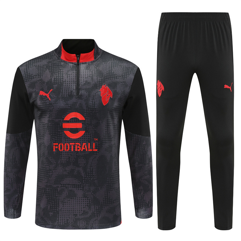 bcef9d489184414bcb7f21a34347c3c6 2025/2026 AC Milan Half-Pull Training Suit Football Shirt 1:1 Thai Quality Set