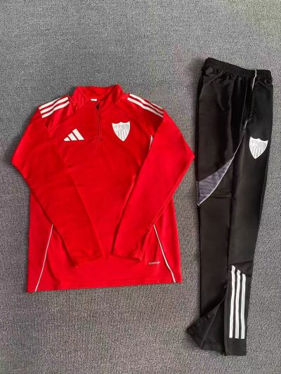 2025/2026 Sevilla Half-Pull Training Suit Football Shirt 1:1 Thai Quality Set
