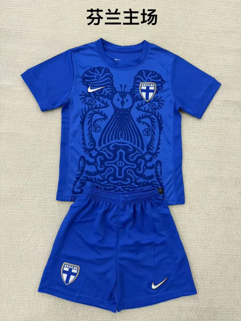 c2d2080dca6000e3a341960e37be333e 2025 Finland Home Football Shirt Kids Size 1:1 Thai Quality