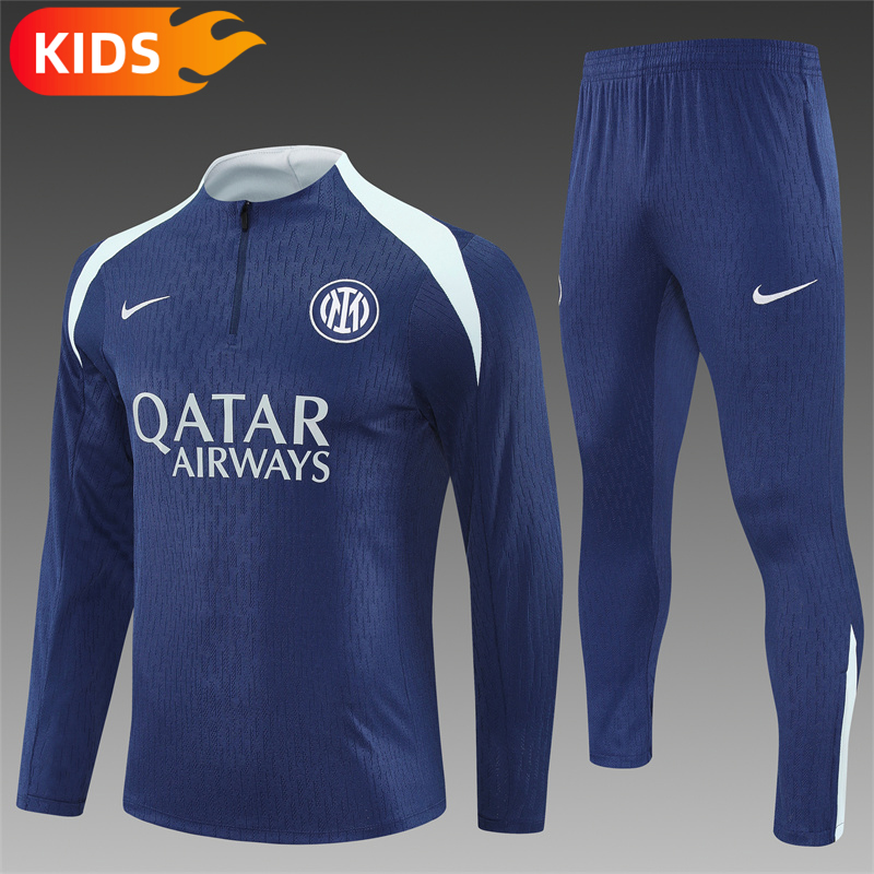 c8469ba65acc514a8b25e232707cfbb7 2025/2026 Inter Milan Half-Pull Training Suit Football Shirt Kids Size