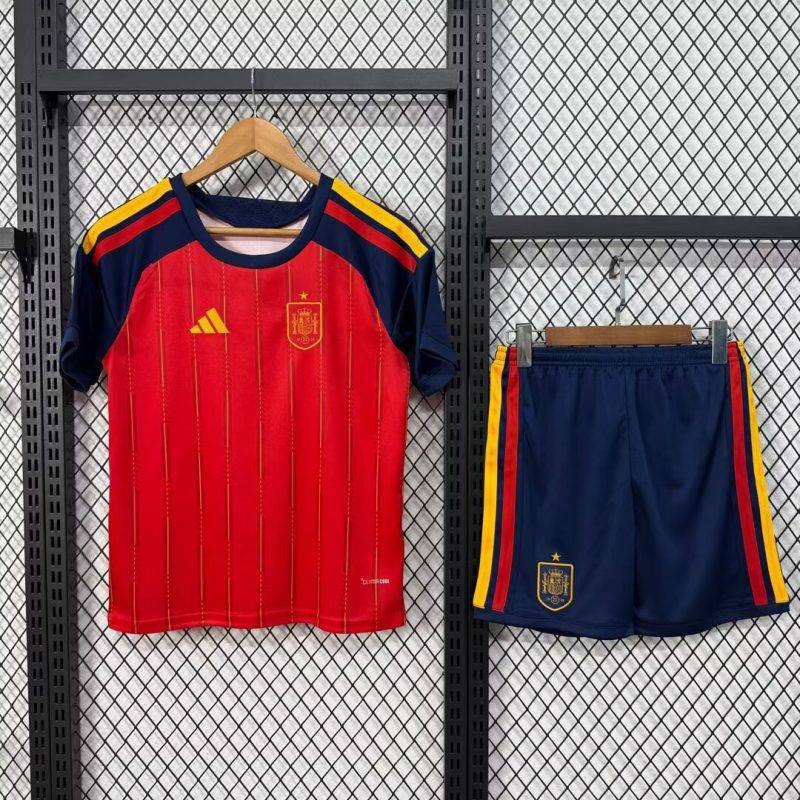 caeccc884a034a8a50a9f65ce0f7fa59 2026 Spain Home Football Shirt Kids Size 1:1 Thai Quality