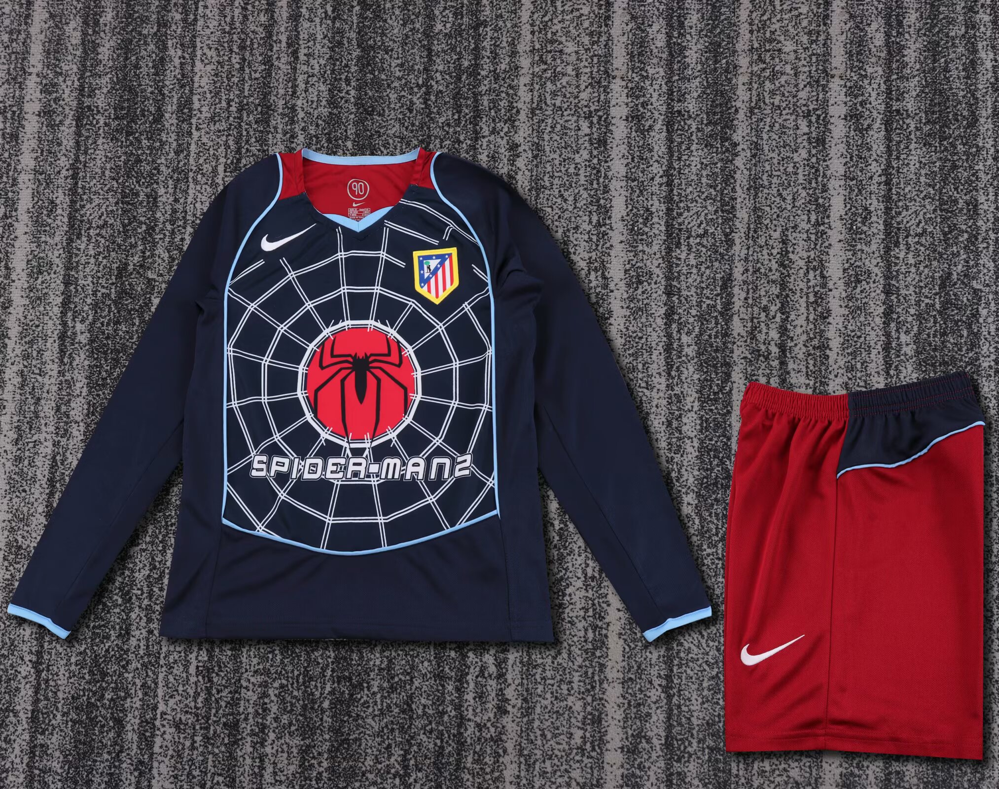 2004/2005 Retro Long Sleeve Atletico Madrid Away Football Shirt Kids Size 1:1 Thai Quality