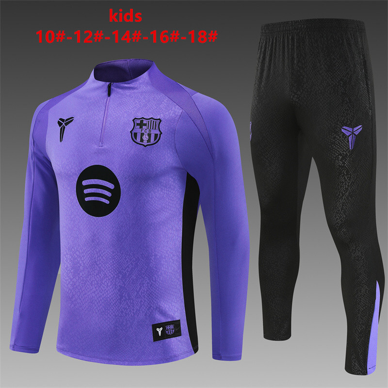 d1c547f4e5b5ff15bacbcf52688b153a 2025/2026 Barcelona Half-Pull Training Suit Football Shirt Kids Size