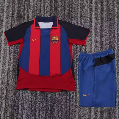 2003/04 Barcelona Home Football Shirt Kids Size 1:1 Thai Quality