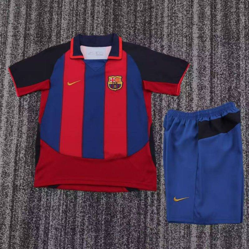 2003/04 Barcelona Home Football Shirt Kids Size 1:1 Thai Quality