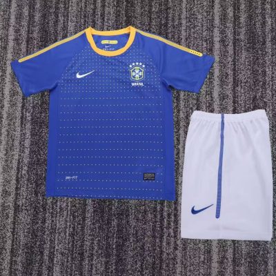 2010 Retro Brazil Away Football Shirt Kids Size 1:1 Thai Quality