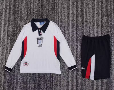 1998 England Home Long sleeves Football Shirt Kids Size 1:1 Thai Quality