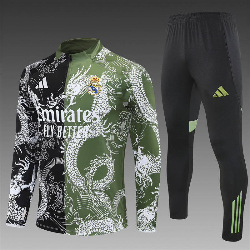 e6f1cb02f15495a85ed5a2927e787a6d 2025/2026 Real Madrid Half-Pull Special Edition Football Shirt 1:1 Thai Quality Set