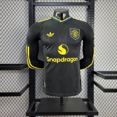 2025/2026 Long Sleeve Player Version Manchester United Away Football Shirt 1:1 Thai Quality
