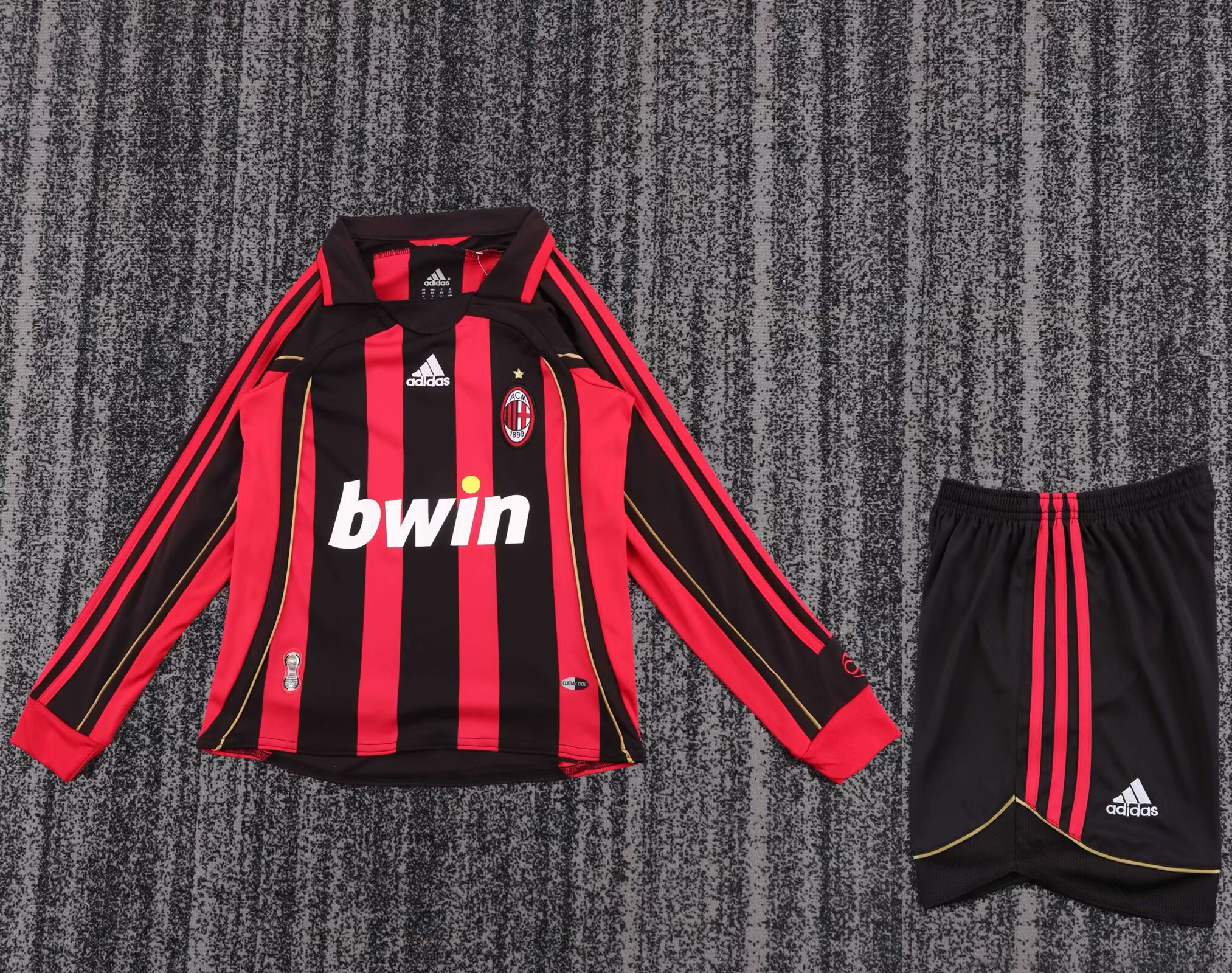 2006/2007 Retro Long Sleeve AC Milan Home Football Shirt Kids Size 1:1 Thai Quality