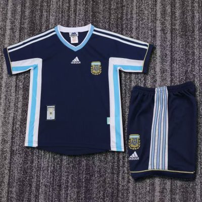1998 Argentina Away Football Shirt Kids Size 1:1 Thai Quality