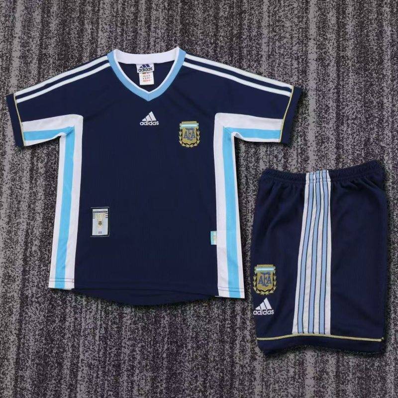 ee02616dfcf89910defb30d2c6079350 1998 Argentina Away Football Shirt Kids Size 1:1 Thai Quality