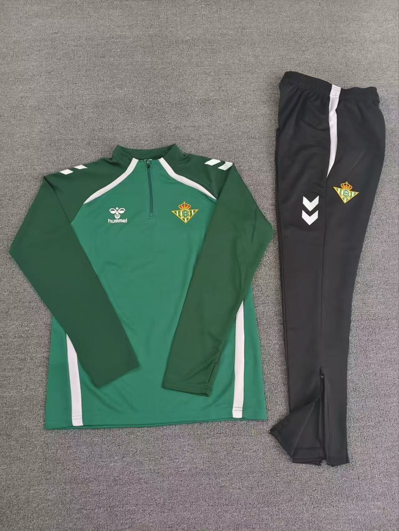 eed8bb3dedbef2fa2e958b65bb2531ad 2025/2026 Real Betis Half-Pull Training Suit Kids Football Shirt 1:1 Thai Quality Set