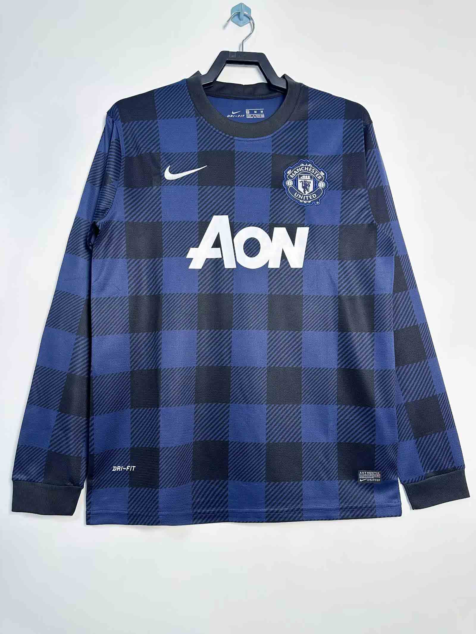 2013/2014 Retro Long Sleeve Manchester United Away Football Shirt 1:1 Thai Quality