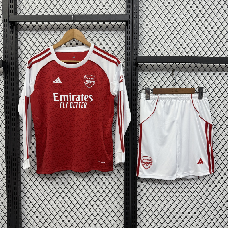 f0d39b1330eb530e310f2a699bdf2aa5 2025/2026 Long Sleeve Arsenal Home Football Shirt Kids Size 1:1 Thai Quality