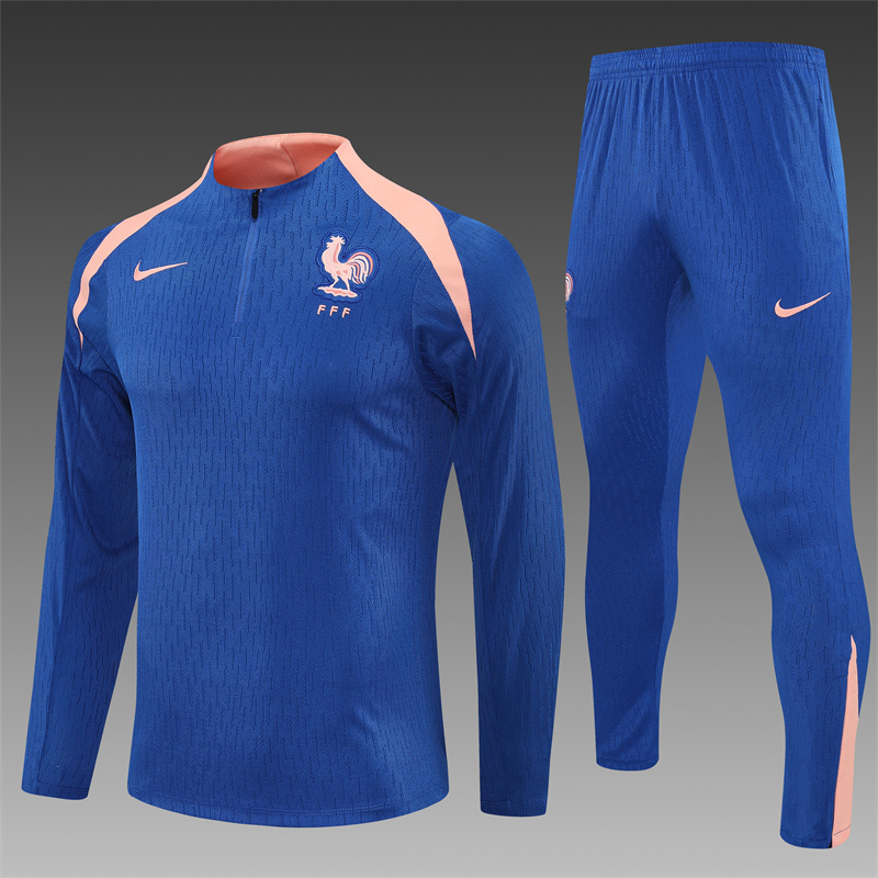 f0e589bcea07b1102dfc67d67d13320b 2025/2026 France Half-Pull Training Wear Football Shirt