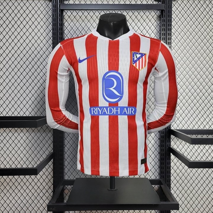 f140e653d6d815ec373d5c52095e746f 2025/2026 Player Version Long Sleeve Atletico Madrid Home Football Shirt 1:1 Thai Quality