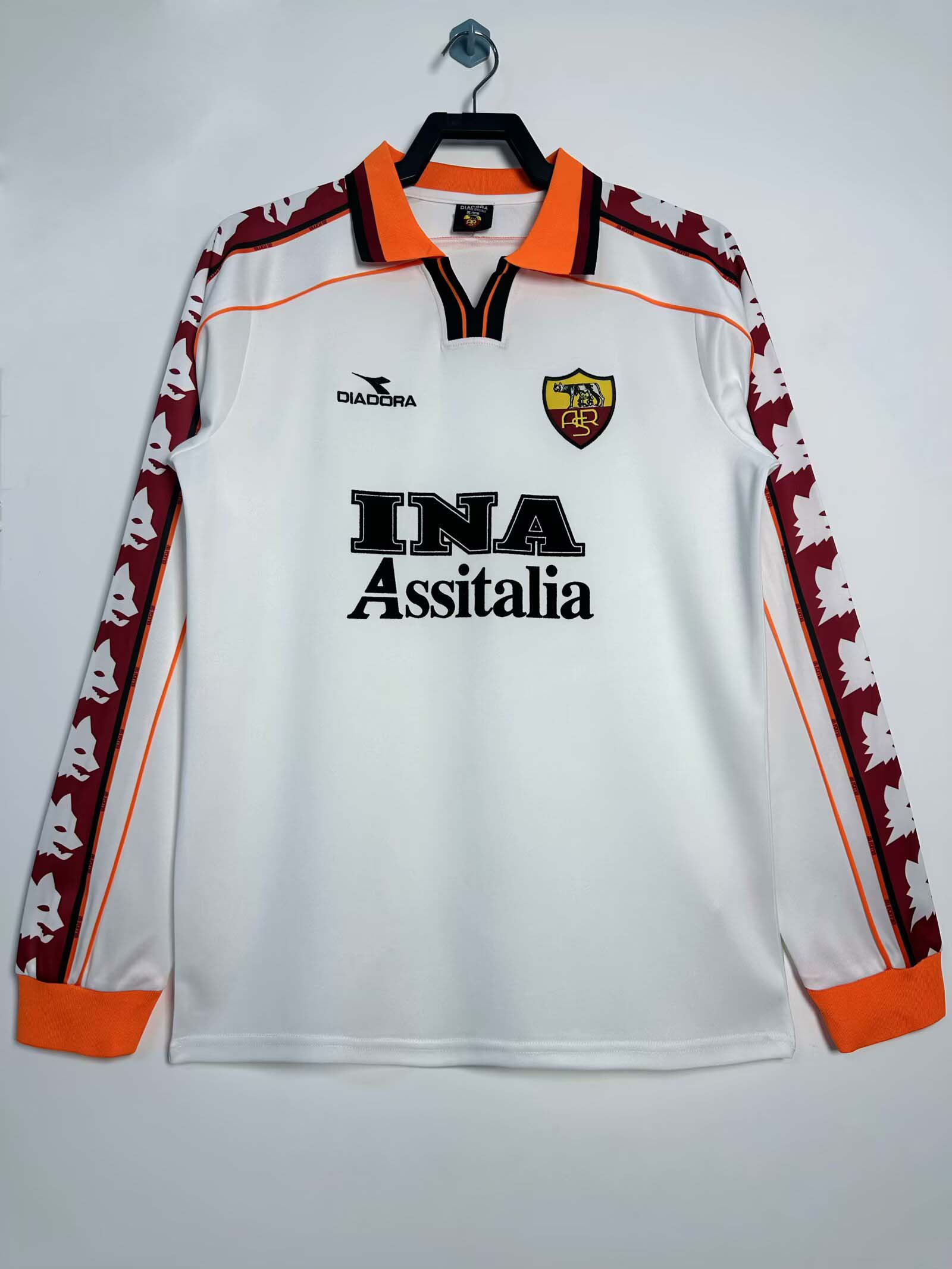 1998/1999 Retro Long Sleeve AS Roma Away Football Shirt 1:1 Thai Quality