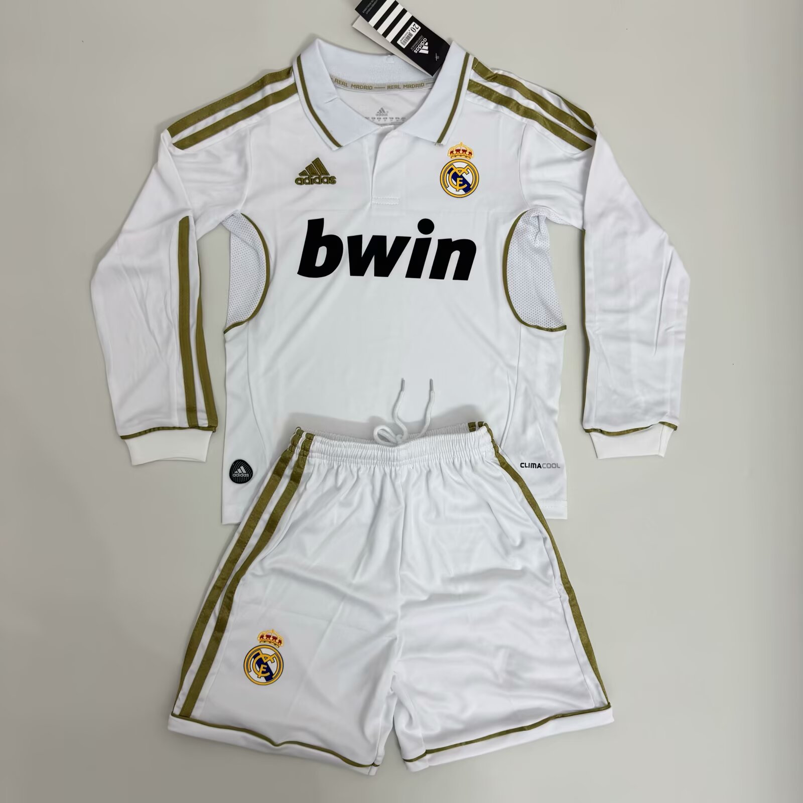 2011/2012 Retro Long Sleeve Real Madrid Home Football Shirt Kids Size 1:1 Thai Quality