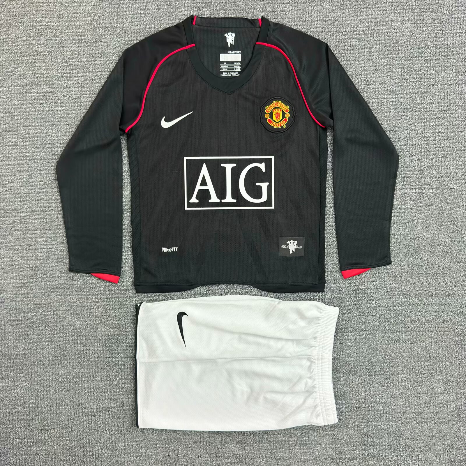 2007/2008 Retro Long Sleeve Manchester United Away Football Shirt Kids Size 1:1 Thai Quality