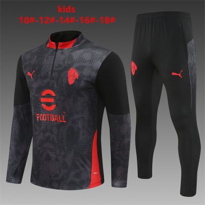 2025/2026 AC Milan Half-Pull Training Suit Football Shirt Kids Size