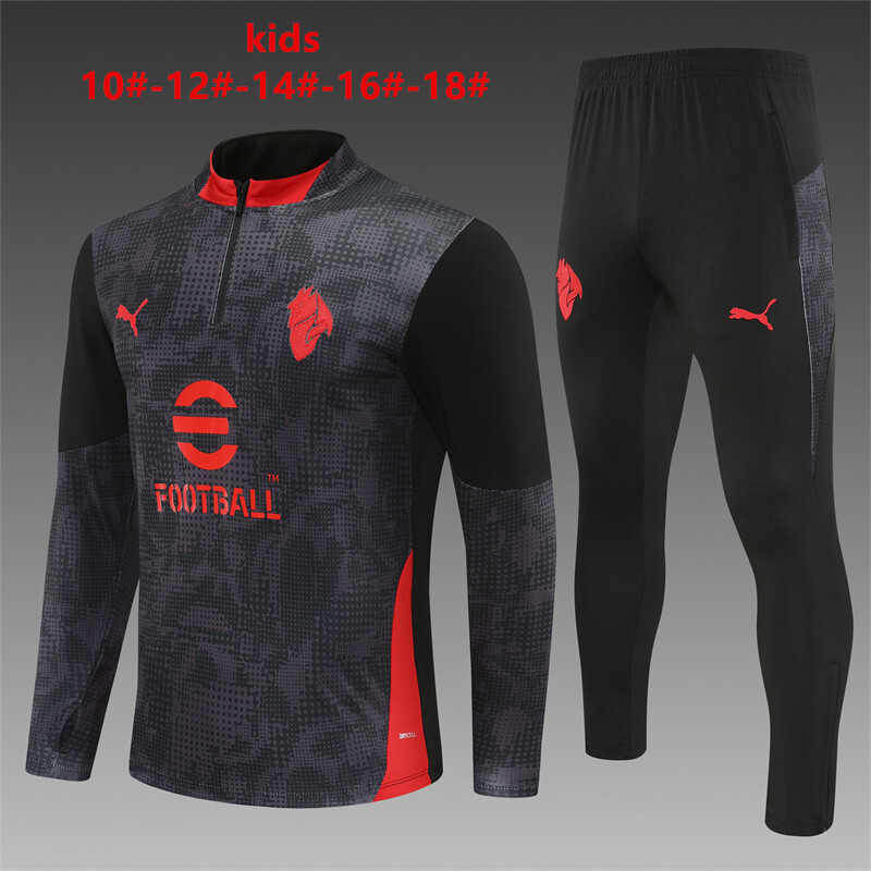 fffd661a85a604f22a020bd611adaa0c 2025/2026 AC Milan Half-Pull Training Suit Football Shirt Kids Size