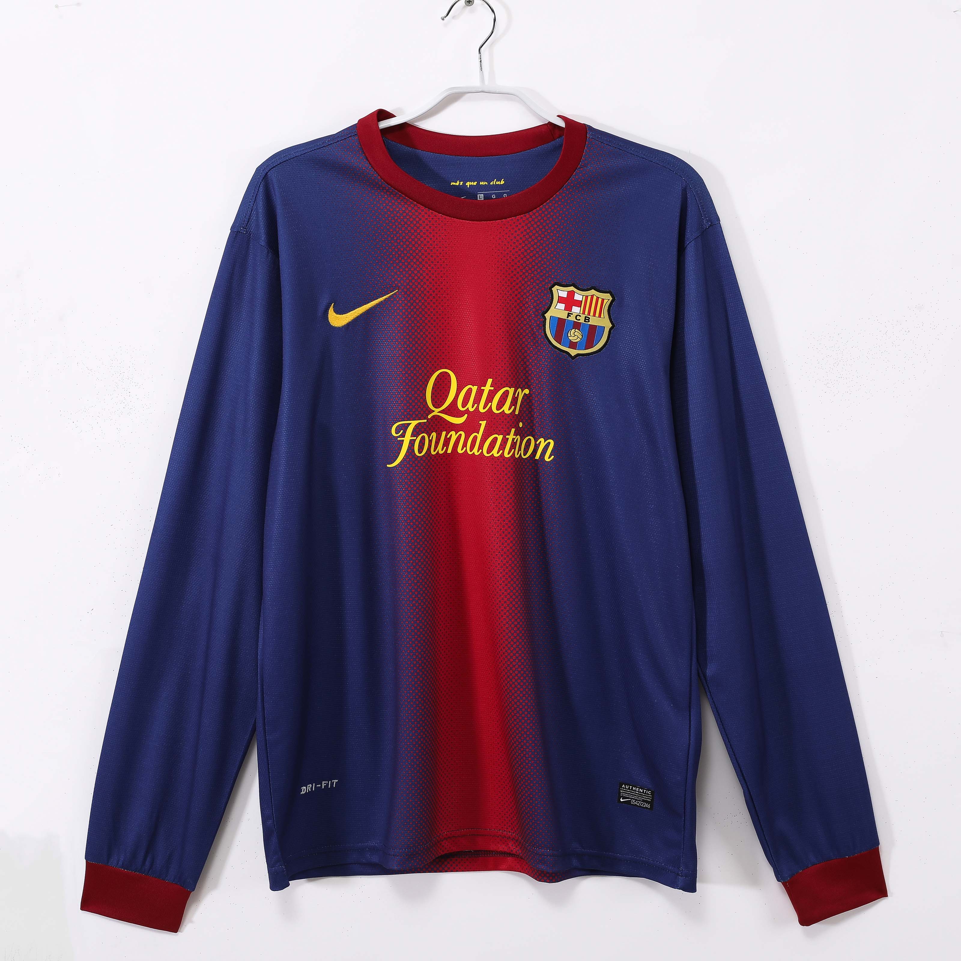 2012/2013 Retro Long Sleeve Barcelona Home Football Shirt 1:1 Thai Quality
