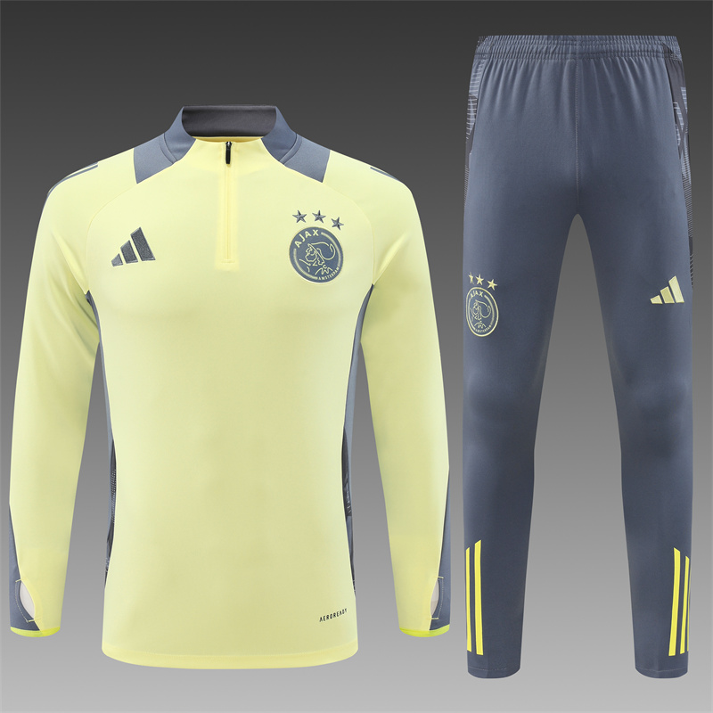 2024/2025 Ajax Half-Pull Training Wear Yellow Football Shirt