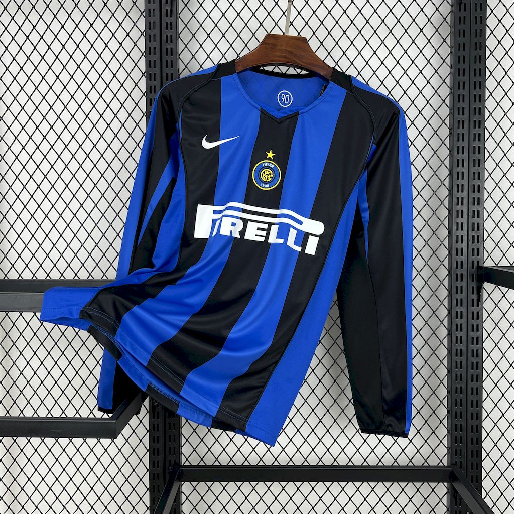 2004/2005 Retro Long Sleeve Inter Milan Home Football Shirt 1:1 Thai Qualit